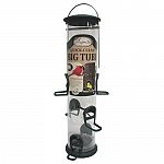 3 1/2 quart capacity. 6 feeding ports. With quick-clean removable base for easy cleaning. Seed tray removes with base.