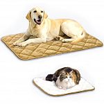 Soft synthetic fleece and ultra suede material. Ideal for crates, carriers, dog houses, vehicles and more. Completely machine washable.