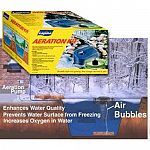 The Laguna Aeration Kit will help to prevent pond surfaces from completely freezing over. This allows proper gas/oxygen exchange for fish to survive. Actual air pump is for out of the water use only.