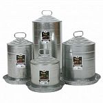 Little Giant Double Wall Fountains are manufactured from heavy gauge steel for added strength and are available in 2, 3 and 5 gallon capacities. Rolled edges on jacket and pan for added safety. Arched inner handles for easy carrying.