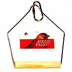 Prevue Pet simple wood dowel swing for birds. The small is 3x4 inches and the large is 4x5 inches. Extra Large is 5 x 7 inches. This swing fits in most cages and is durable. Birdie Basics brand.