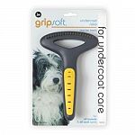 The special design protects your pet’s sensitive skin while allowing you to quickly comb through the unseen healthy hair and remove the shedding hair. Easy-to-grip curved handle. Won’t disturb your dog’s outer coat.