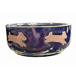 Nice glossy stoneware dish with recessed matte designs.