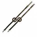 Beautifully crafted from supple, pre-conditioned leather. It has snaps on the end and has rubber donut to help for a more comfortable and correct workout for the horse. It is adjustable and great training aid. Hardware is made of stamped steel.