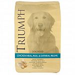 No corn or wheat, triumph provides wholesome rice as the carbohydrate base with protein rich lamb meal or chicken meal. Additionally, no by-products or artificial preservatives. Triumph is great nutrition at a great price. All life stages.