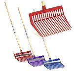 These plastic Duraforks are ideal for cleaning up unwanted debris in barns and stalls and works great around your home or yard. Strong Plastic and tines are angled for manure or hay. 52 in. handle.