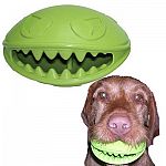 The Monster Mouth Treat Dispenser and Dog Toy combines two of your dog's favorite things in one fun toy, a treat dispenser and a fun, durable bouncing toy. This toy is designed to bounce unpredictably, making it hard and rewarding to catch.