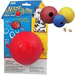 You put the treat in one side of the ball and your pet has to nudge the ball in order for it to come out the other side. Your pup will show his Einstein tendencies while he works to get the beloved treat out of these amazing rubber dog ball toys.