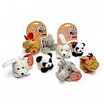 The small Squatter Booda toys are the perfect size for any puppy or small dog. Soft and cuddly, these toys are easy to chew on and carry by mouth. Available in a brown Moose, grey Elephant, black and white Panda and a white Rabbit.