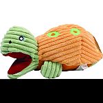 Lined with latex designed for hours of play with dogs Super soft corduroy plush and lined with tuffut for added durability When hand is inserted inside the mouth, they squeak Interactive toys can hold an old water bottle or be played with like any squeak