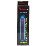 Precise electronic thermostat preset at 77 degrees fahrenheit Shuts down when target temperature is reached Built in suction cups for quick installation Ideal for nano tank aquariums 2.6 to 4 gallons Unbreakable with reinforced plastic