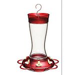 Wide mouth design for easier filling and cleaning. Base disassembles for cleaning to reduce or eliminate spillage. Built-in ant moats on top. Beautiful glass bottle and basin design is unique to this feeder to catch the consumer s eye. Holds 20 ounces of