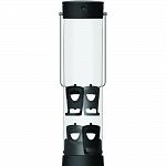 1.5 pound capacity One touch opening for easy filling Ports with large perches to attract more birds Serves any seed with convertible ports Removable base for easy cleaning