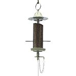 Flared roof design to protect seed against rain Generous size feed tube holds up to 2 cups of seed Perfectly designed for attracting finches Feeder slides up and down elimating reaching and bending Powder coated steel roof and tray Uv treated pvc feed tub