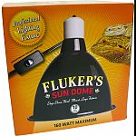 Specifically designed to accomodate larger or longer bulbs, such as sun-glow and sun spot bulbs. Dome extends beyond the face of the lamp so longer bulbs are contained within the fixture. Polished aluminum surface inside the dome increases uvb and uva out