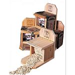 Huge one-quart capacity feeder is handcrafted of long-lasting cedar with heavy-duty metal hinge, and plexi-glass window. Includes free one lb. bag of Chuckanut Premium Squirrel Diet and Complete guide to Squirrel Feeding