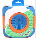 Rubber, eva foam and polyester construction Kick to playunique cube shape provides erratic bounce Reinforced rubber corners increase durability while strategic rubber bite zones allow easy pickup for small and large dogs