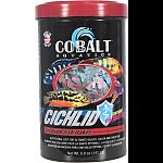 Formulated for specific diet requirements of cichlids Nutritionally balanced for consistent growth, palatability and beautiful color. Enhanced with probiotics and cobalt blue flakes triple vitamin dose and immunostimulants Will not cloud water.