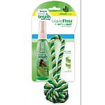 Combine cleaning with fun- use liquidfloss on ropeball for hours of fun and entertainment for your pet. Tri-colored chew toy absorbs liquidfloss, massages gums and flosses teth all in one.