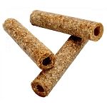 For Dogs. A granulated stick of rawhide is stuffed with a wholesome, meaty mixture. The resulting treat couples the teeth cleaning advantages of a long lasting chew with the delicious taste of the stuffing. Case of 24 sticks.