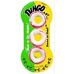 Irresistable real chicken breast rolled in natural rawhide in a novel ring shape. Gives your dog a healthy & fun way to exercise and clean their teeth.