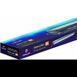 Dual lamp fixture for reef and saltwater aquarium environments Includes one 10000k and one actinic lamp Electronic ballast Acrylic splash guard to protect lamps Low profile design