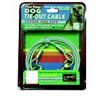 Four Paws tieout cable made from rustproof vinyl coated aircraft cable. Brightly colored for red safety. Cable is 1/8 inch diameter. For dogs under 50 pounds.