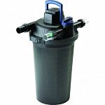 Compact all in one pond filtration system with the fastest and most convenient cleaning mechanism on the market. Includes a built in uv clarifier with bypass for optimal efficiency at low power usage. Built in patented easy clean mechanism makes filter ma