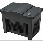 Multi-stage mechanical and biological filtration system in acompact package Designed for medium ponds or for ponds moderate biological load Biological filtration stage - water is channeled through a series of foam filters that allow settling of beneficial