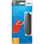 Designed for bowls and small aquariums - heats up to 3 gallons Shatterproof thermal plastic design Fully supmersible Thermal safety switch