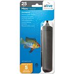 Designed for bowls and small aquariums - heats up to 5 gallons Shatterproof thermal plastic design Fully supmersible Thermal safety switch