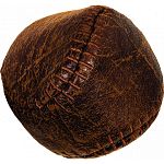 Soft vintage flat softball dog toy Easy for dogs to fetch and carry Couble stitched for toughness and long-lasting durability Extra-soft feel