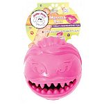 Unique, treat-dispensing design. Made of 100 percent natural rubber. Helps clean teeth and gums. Perfect for medium to large dogs.