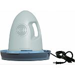Helps keep poultry water clean Easy carry reservoir handle, spill proof cap water filter ring Available in heated and unheated versions 2 year warranty