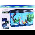 Led light aquarkium kit includes 2.5 gallon tank body, full hood, undergravel filter system, air pump, and air line tubing 3 light color variations that provide clean colors while being energy efficient Hood with led light designed for easy maintenance an