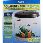 Kit includes mp3 player, 128 mb sound chip, 3.5 gallon seamless tank body, multi color led lighting, superclean filter Also includes perfect start ( 9 water conditioners) and fish food Sound system compatible with ipods, ipads, smart phones, and other mp3