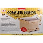 Includes telescoping outer cover, vented inner cover, 10 frame hive body, wooden frames with wax-coated black foundation Precision-milled interlocking box joints for maximum strengeht Black foundation installed for easier viewing of hive activity Metal fr