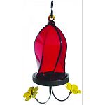 Beautiful, thick hand-blown 6-sided twisted glass 4 inch wide lid enables easier filling and cleaning Exclusive, innovative gaskets on lid and flowers for tight leak-free fit Perching ring made of metal with a durable, powder-coated hammered finish Includ