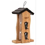 Made with solid cross-ply bamboo for ultra resistance to mold, bacteria, and squirrels Removable fresh seed tray for cleaning Diverts seed to feeding area giving birds easy access Stay-clear, crack resistant weather shield Rust-free hardware Water-based p
