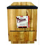 Holds up to 300 bats. Three chambers for moe comfortable roosting space. Insect and rot resistant premium cedar. Rust-free hardware. Durable nylon mesh for easy grip hanging. Allows for maximum air ventilation through front and side openings. Interior wal