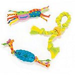 Great shapes to chew, toss and fetch! Orka material stands up to tough chewing. Can be frozen to soothe tender gums. Ropes remove soft tartar to enhance dental health.