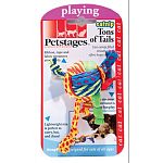 Multiple textures and streamers for your kitty to bat and chase for hours! Ball has 6 fun tails for kitty to chew and chase! Ribbon, rope and fabric streamers attract kitty. Lightweight size is perfect to carry, bat and chase. Floppy streamer movement per