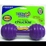 A funky noise-maker that is sure to perk up play time. Either end has inner-facing, soft adjustable rubber prongs that move aside to allow the toy to be stuffed with treats. The prongs allow food and treats to randomly dispense, rewarding your dog as he p