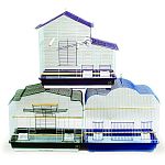 Prepack of 3 models of cockatiel cages, each 26 x 14 base x 24 h, 1//2 wire spacing, 3 designs per case. Includes 1 of each model #41618, #41615 and #47 Removable grille and pull-out debris tray for easy cleaning.