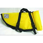 U-shaped buoyancy collar keeps your dogs head above water. Ergonomic fit prevents twisting, stepping or swimming out ofthe vest. Tail to collar zippered opening for easy on/off use. Specially placed assistance handles. Bright vest colors for added visibil