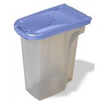 Ergonomically designed handle grip and flip top spout for easy, one handed dispensing of pet food.