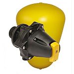 Float operated valve for use in automatic filling of water tanks. Configured for underwater mounting only. Compact robust construction. Positive on/off operation. Lock off with cord lock. Constructed from corrosion resistant materials.