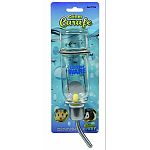 Quality chew proof, dishwasher safe glass Drip resistant sipper with floating water level indicator Simple, secure tension spring and steel support can be used inside or outside a cage