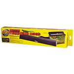 The reptisun is designed to fit terrariums 20 inches wide and up ( 10 gallons for larger). This hood can hold one 18 inch reptisun linear fluorescent lamp. A built-in reflector allows for deeper penetration of visible light and uvb into your terrarium.