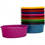 Handy feed pan for large dogs and other animals. Fortifllex's 5 quart mini pans are made with Fortalloy rubber-polyethylene blend for exceptional strength and toughness even at low temperatures. Thick wall construction ensures long lasting durability.